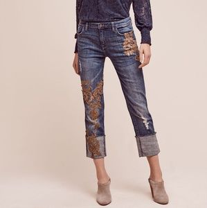 ANTHROPOLOGIE Hyphen sequin jean